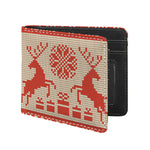 Xmas Deer Knitted Print Bifold Wallet