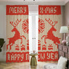 Xmas Deer Knitted Print Blackout Pencil Pleat Curtains