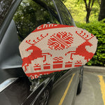 Xmas Deer Knitted Print Car Side Mirror Covers
