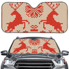 Xmas Deer Knitted Print Car Windshield Sun Shade