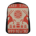 Xmas Deer Knitted Print Casual Backpack