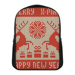 Xmas Deer Knitted Print Casual Backpack