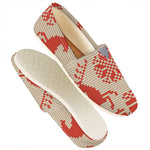 Xmas Deer Knitted Print Casual Shoes