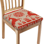 Xmas Deer Knitted Print Chair Cushion Cover
