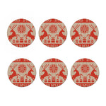 Xmas Deer Knitted Print Coaster Set