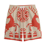 Xmas Deer Knitted Print Cotton Shorts