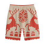 Xmas Deer Knitted Print Cotton Shorts