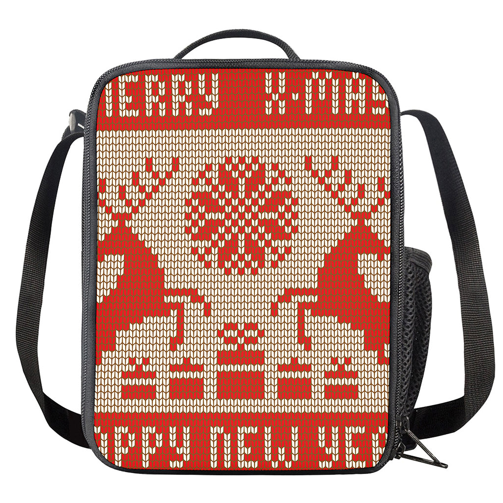 Xmas Deer Knitted Print Crossbody Lunch Bag