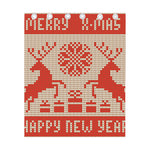 Xmas Deer Knitted Print Curtain