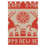 Xmas Deer Knitted Print Curtain