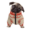 Xmas Deer Knitted Print Dog Zip Up Jacket