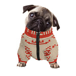 Xmas Deer Knitted Print Dog Zip Up Jacket