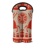 Xmas Deer Knitted Print Double Neoprene Wine Tote
