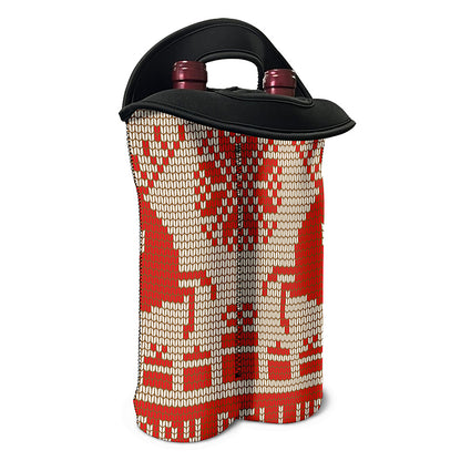 Xmas Deer Knitted Print Double Neoprene Wine Tote