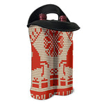 Xmas Deer Knitted Print Double Neoprene Wine Tote