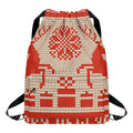 Xmas Deer Knitted Print Drawstring Backpack