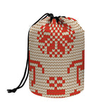 Xmas Deer Knitted Print Drawstring Makeup Bag