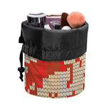 Xmas Deer Knitted Print Drawstring Makeup Bag