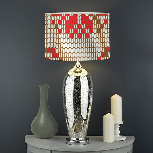 Xmas Deer Knitted Print Drum Lamp Shade