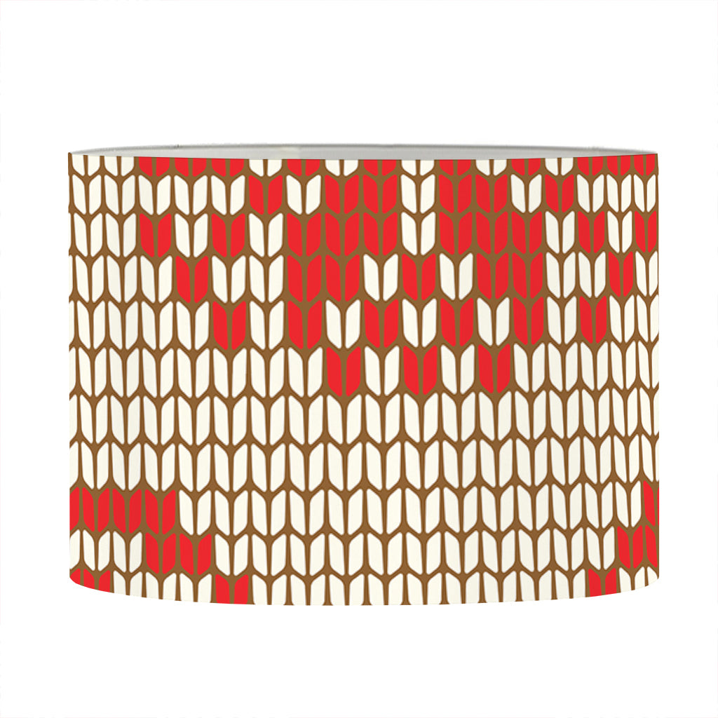 Xmas Deer Knitted Print Drum Lamp Shade