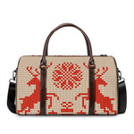 Xmas Deer Knitted Print Duffle Bag