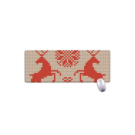 Xmas Deer Knitted Print Extended Mouse Pad