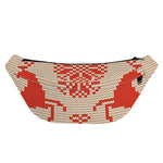 Xmas Deer Knitted Print Fanny Pack