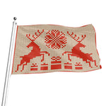 Xmas Deer Knitted Print Flag