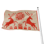 Xmas Deer Knitted Print Flag