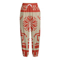 Xmas Deer Knitted Print Fleece Lined Knit Pants