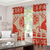 Xmas Deer Knitted Print Grommet Curtains