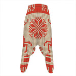 Xmas Deer Knitted Print Hammer Pants