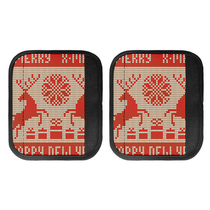 Xmas Deer Knitted Print Handle Covers