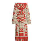 Xmas Deer Knitted Print Hooded Bathrobe