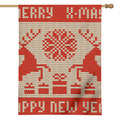 Xmas Deer Knitted Print House Flag
