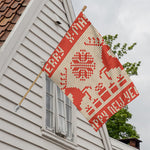 Xmas Deer Knitted Print House Flag