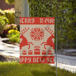 Xmas Deer Knitted Print House Flag