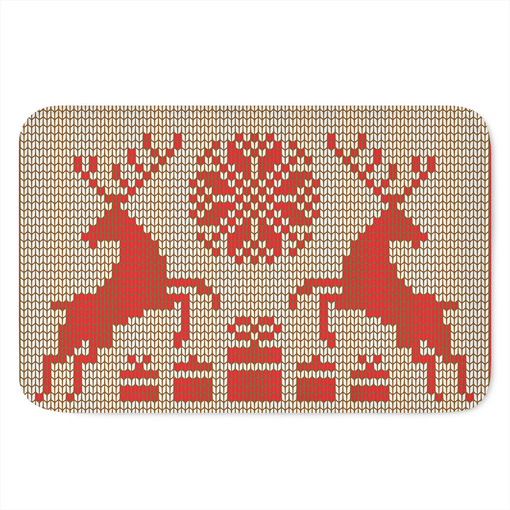 Xmas Deer Knitted Print Indoor Door Mat