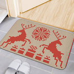 Xmas Deer Knitted Print Indoor Door Mat