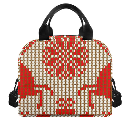 Xmas Deer Knitted Print Insulated Lunch Bag