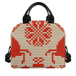 Xmas Deer Knitted Print Insulated Lunch Bag