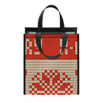 Xmas Deer Knitted Print Insulated Lunch Tote