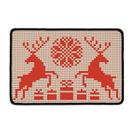 Xmas Deer Knitted Print Kitchen Mat