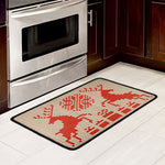 Xmas Deer Knitted Print Kitchen Mat