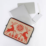 Xmas Deer Knitted Print Laptop Sleeve