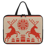 Xmas Deer Knitted Print Laptop Sleeve With Handle