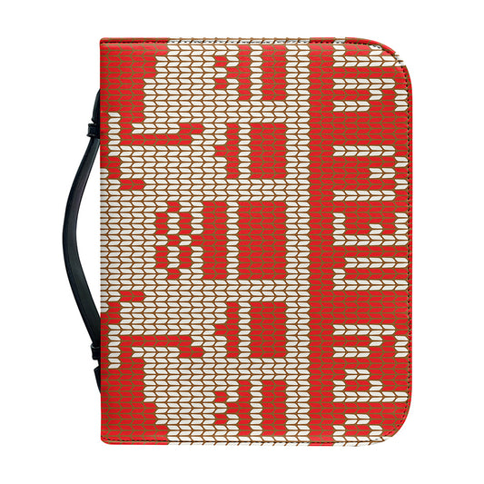 Xmas Deer Knitted Print Leather Bible Cover