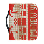 Xmas Deer Knitted Print Leather Bible Cover