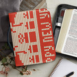Xmas Deer Knitted Print Leather Bible Cover