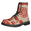Xmas Deer Knitted Print Lace-Up Boots